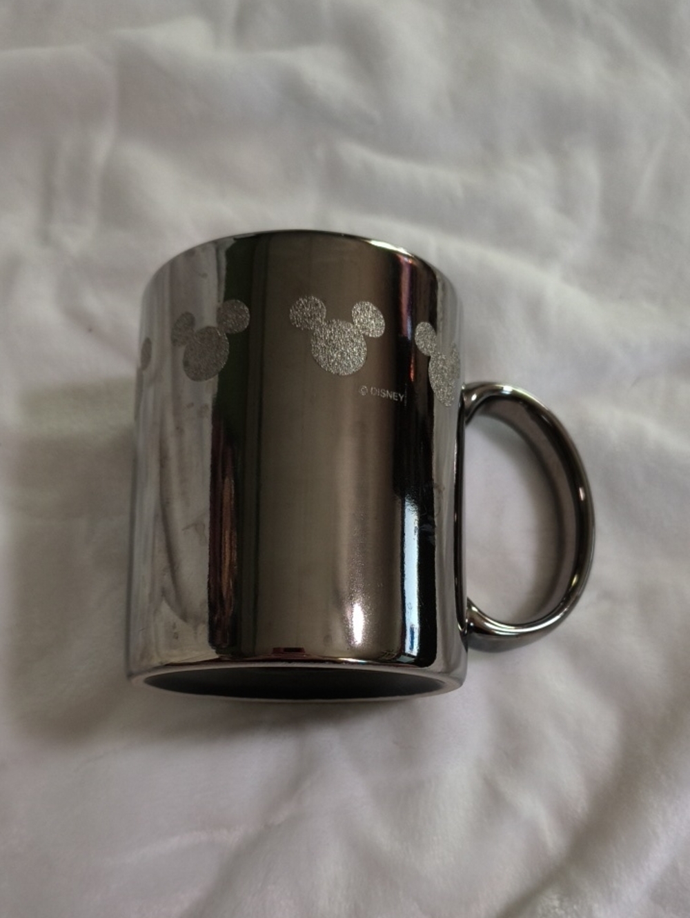 Disney Metallic Chrome Mug with Glitter Mickey Heads